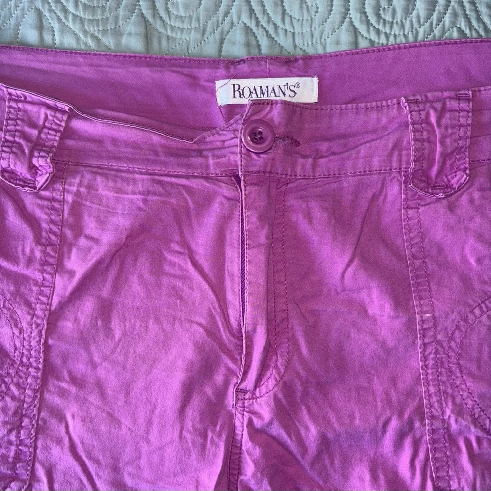 Roaman's Vibrant Pink Women's Cargo Shorts - Picture 2 of 5